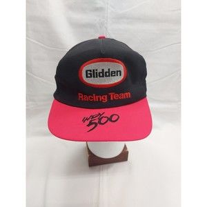 Vintage GLIDDEN RACING TEAM Mens Adjustable Snapback Hat Cap "Indy 500" USA MADE